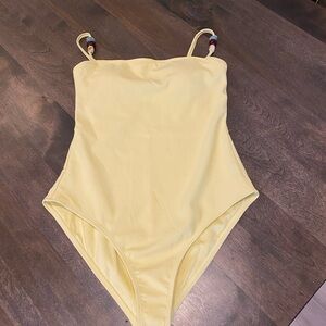 Wilo the Label Yellow One-Piece Swimsuit with Beaded Straps